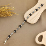 Karungali with Marquise Silver Bracelet