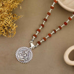 Lord Shankar Silver Pendant With Rudraksha Mala