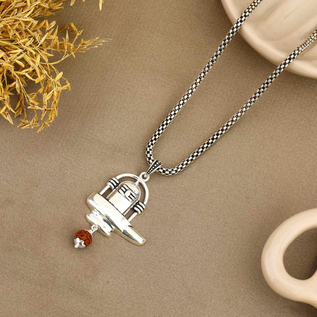 Spiritual Shivling Rudraksha Silver Pendant
