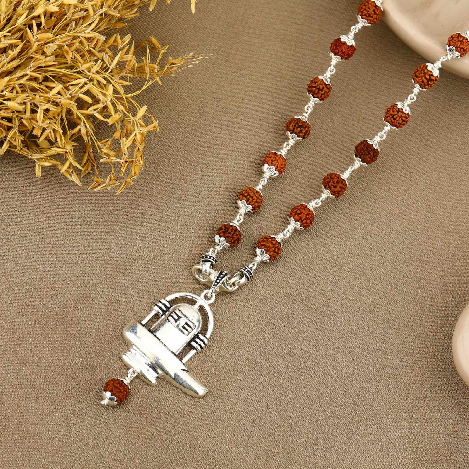 Spiritual Shivling Rudraksha Silver Pendant