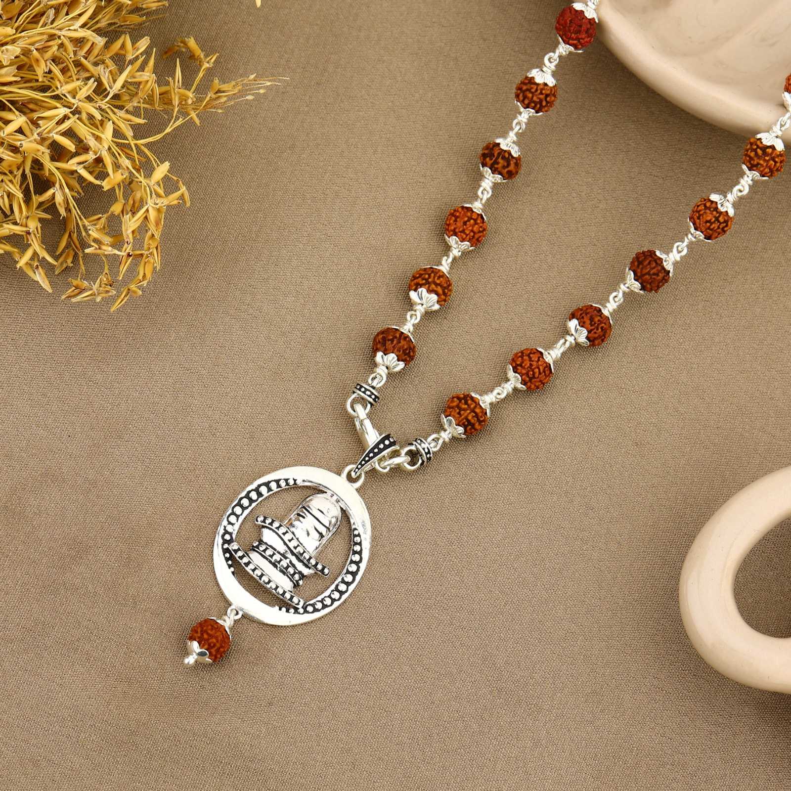 Divine Shivling Rudraksha Silver Pendant