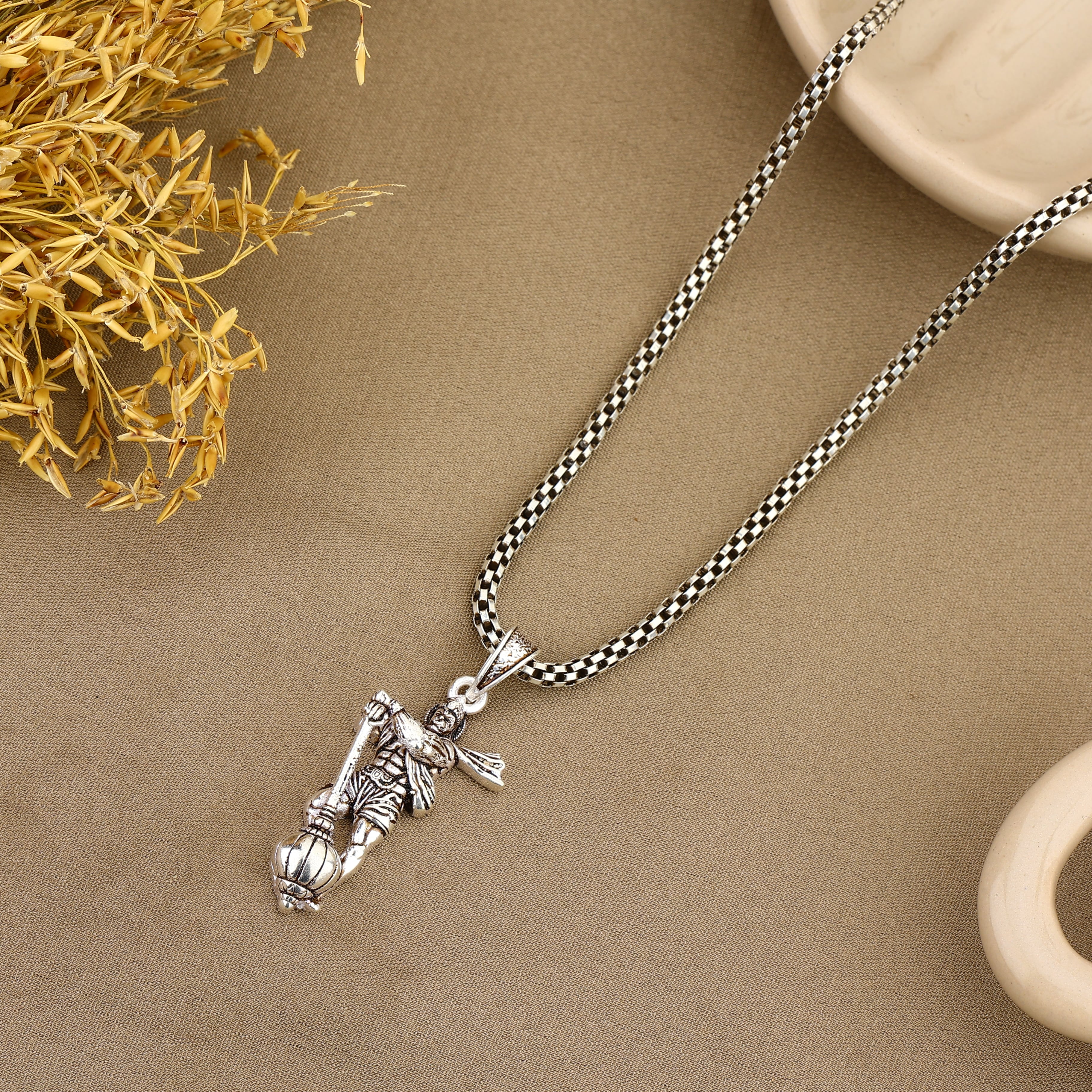 Lord Hanuman Silver Pendant
