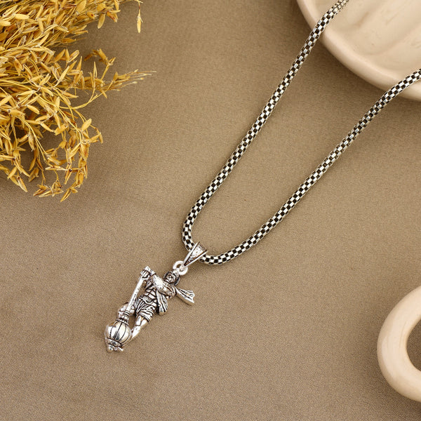 Lord Hanuman Silver Pendant
