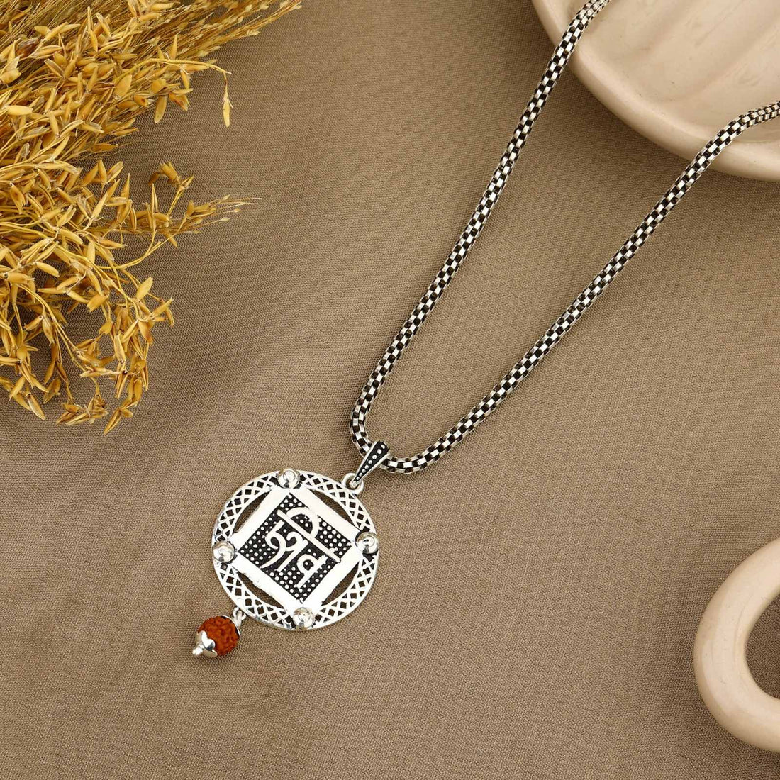 Sacred Mantra Shiva Silver Pendant