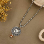 Sacred Surya Om Rudraksha Silver Pendant