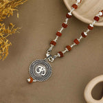 Sacred Surya Om Rudraksha Silver Pendant