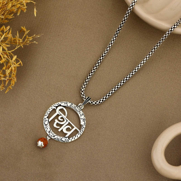 Shiva Script Silver Pendant