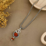 Om Rudraksha Silver Pendant