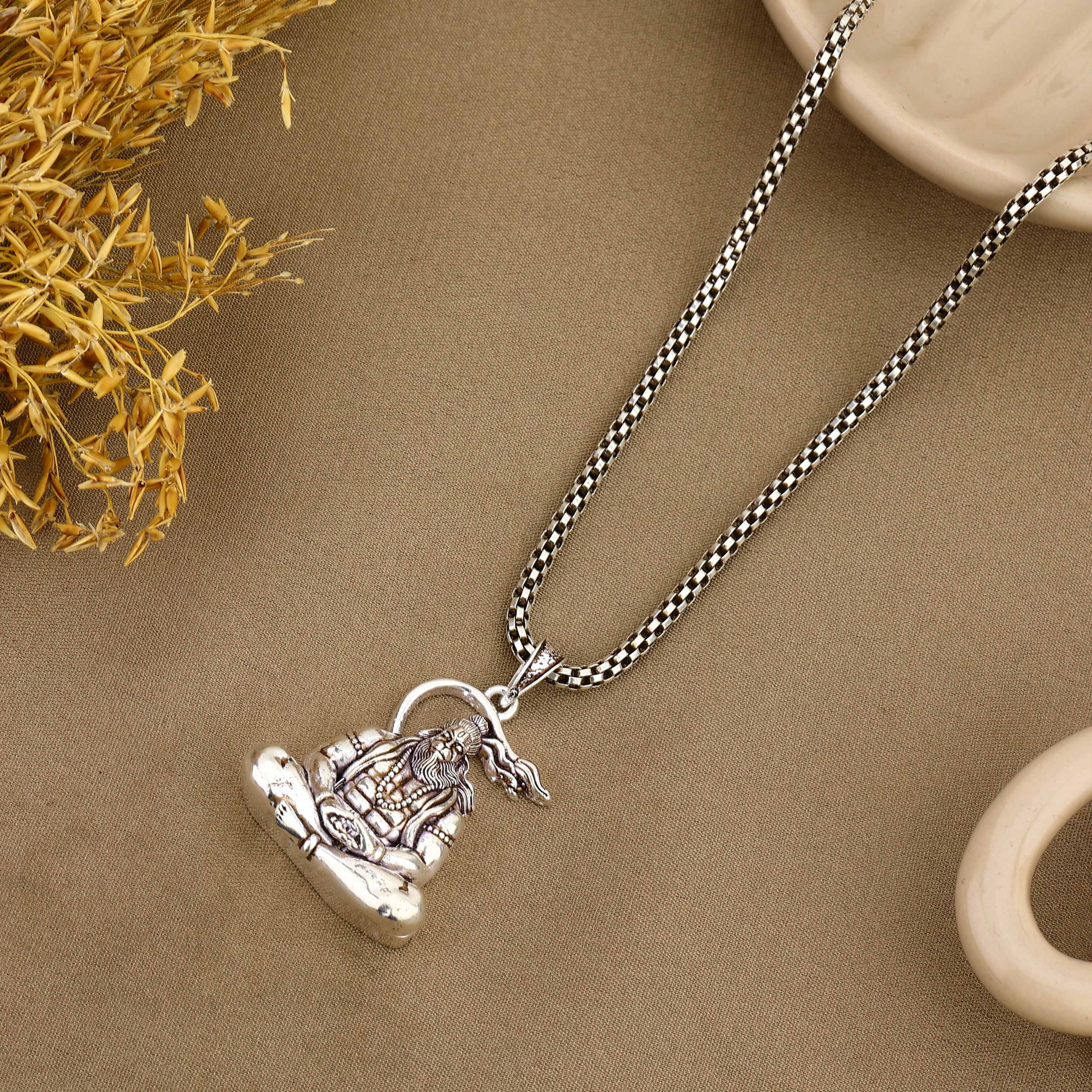 Bajrang Bali Silver Pendant
