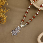 Lord Shrinathji Silver Pendant with Rudraksha Beads