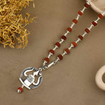 Mahadev Shivling Trishul Frame Silver Pendant
