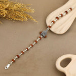 Om Namah Shivay Rudraksha Silver Mala