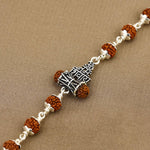 Om Namah Shivay Rudraksha Silver Mala
