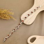 Authentic Rudraksha Capping Silver Jay Shree Ram Silver Bracelet