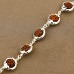 Rudraksha Capping Silver Bracelet