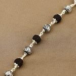 Karungali with Om Silver Bracelet