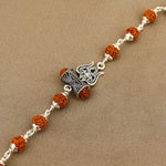 Rudraksha Silver Trishul Damru Bracelet