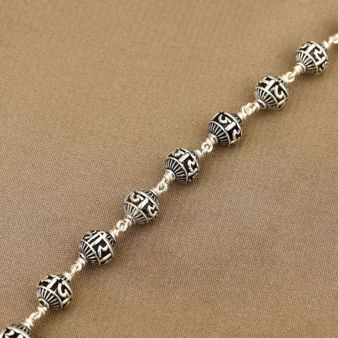 Jay Shree Ram Silver Bead Bracelet
