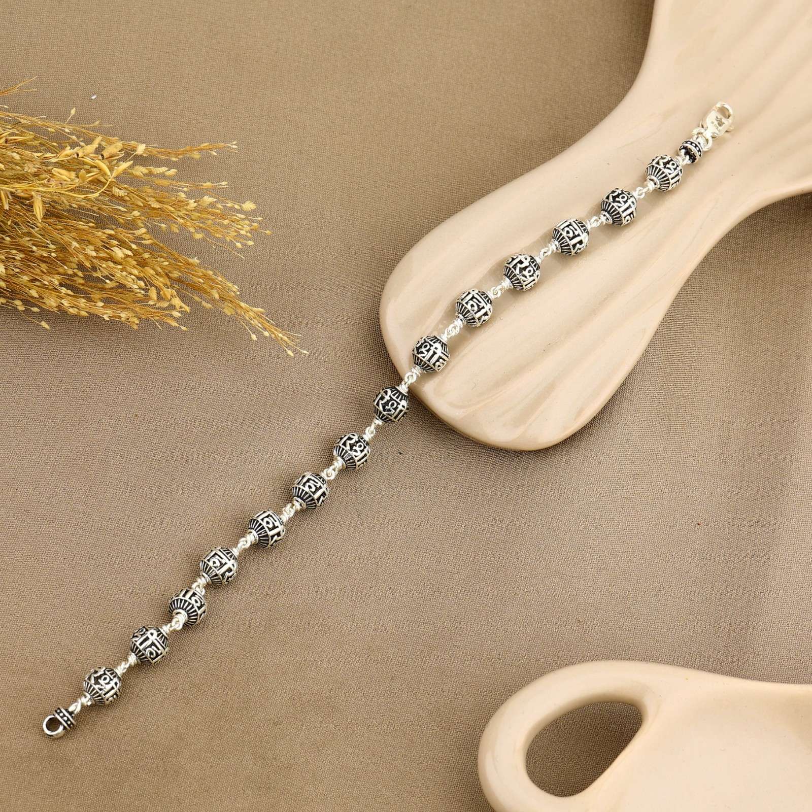 Shree Hari Silver Bead Bracelet
