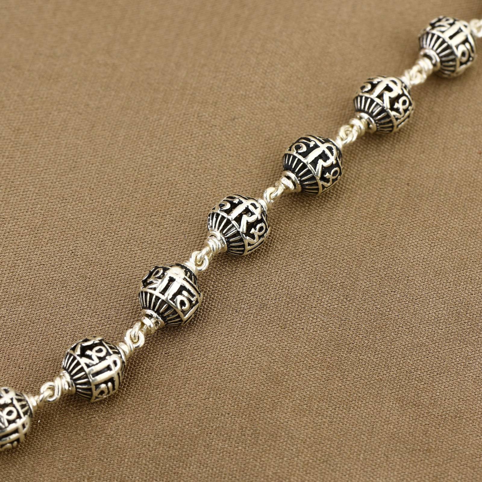 Shree Hari Silver Bead Bracelet