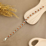 Rudraksha Silver Bracelet with Rounded Square Frames