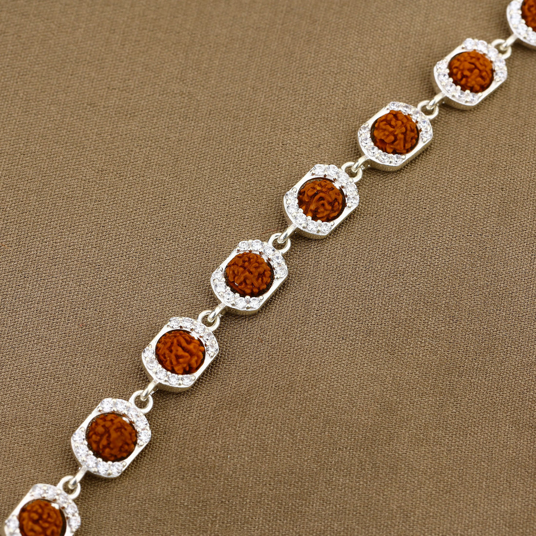 Rudraksha Silver Round Orbit Bracelet