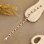 Rudraksha Silver Round Orbit Bracelet