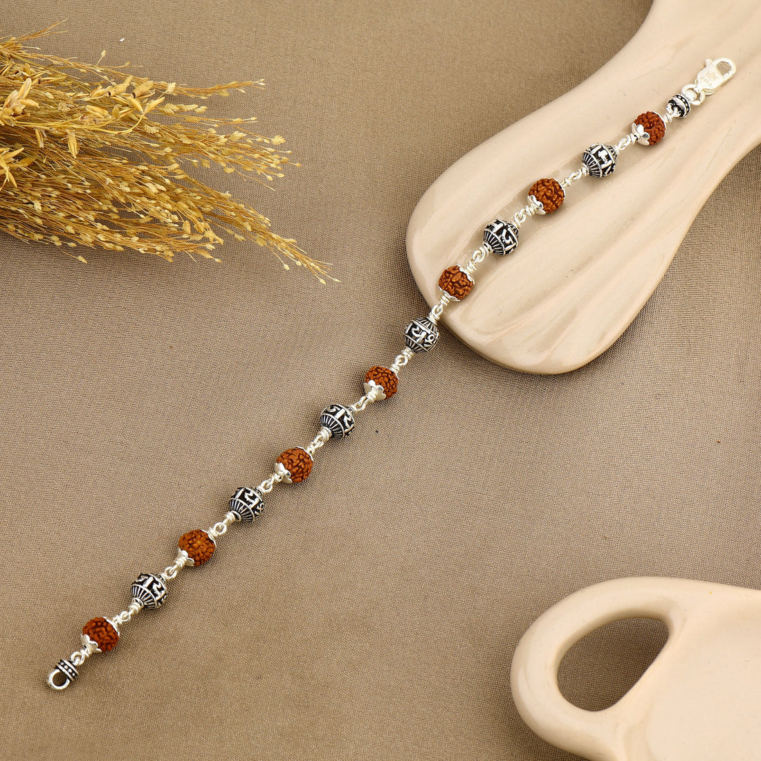 Authentic Rudraksha With Jay Shree Ram Bead Bracelet