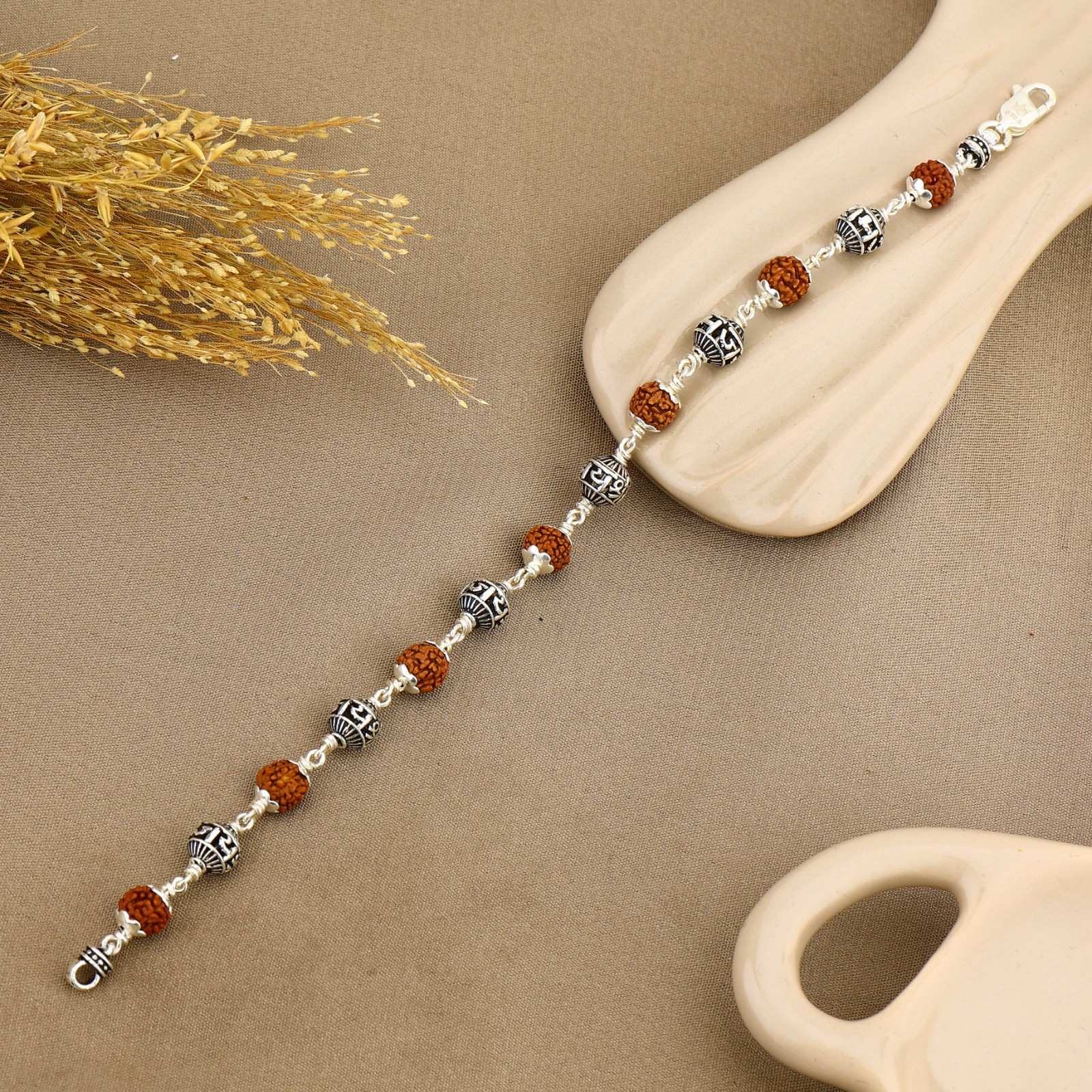 Authentic Rudraksha With Jay Shree Ram Bead Bracelet