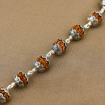 Rudraksha With Om Cap Silver Bracelet