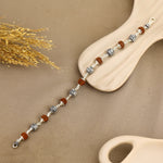 Authentic Rudraksha With Shree Hari Silver Bead Bracelet