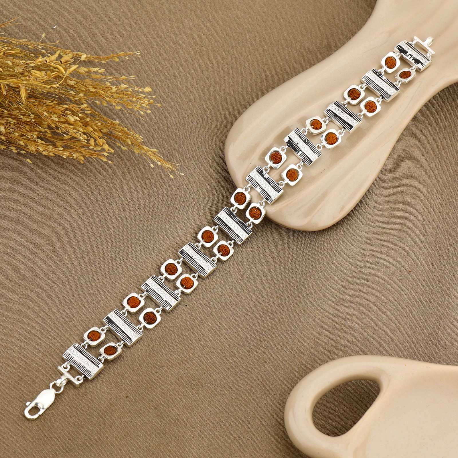 Premium 92.5 Silver Striped Bracelet