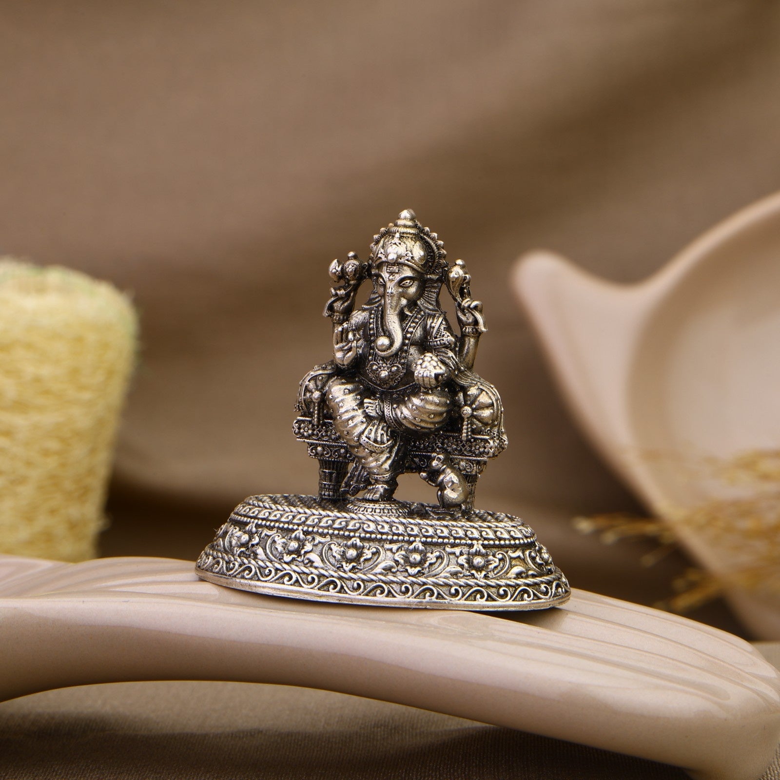 Lord Ganesha Silver Murti