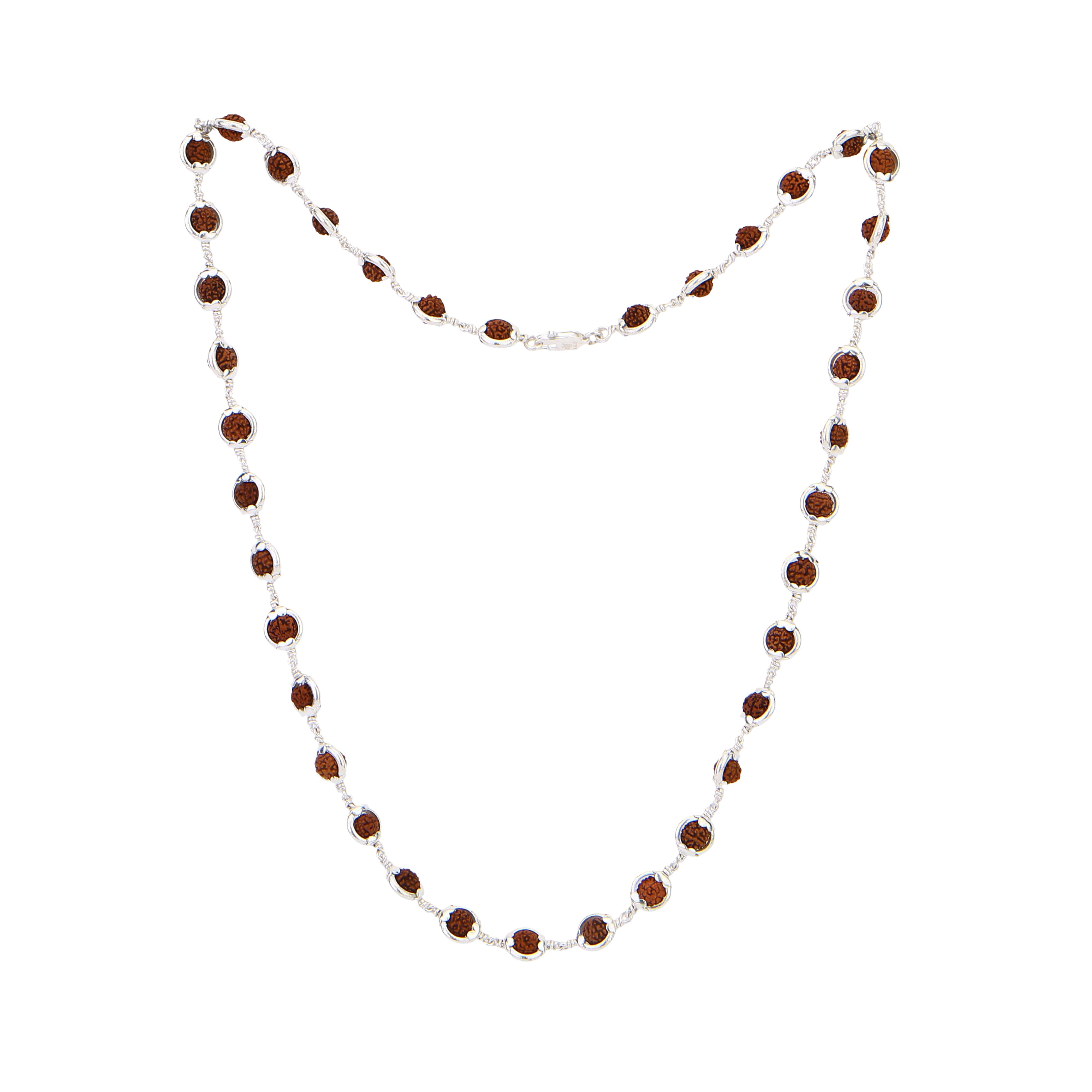 92.5 Silver Capping Rudraksha Mala