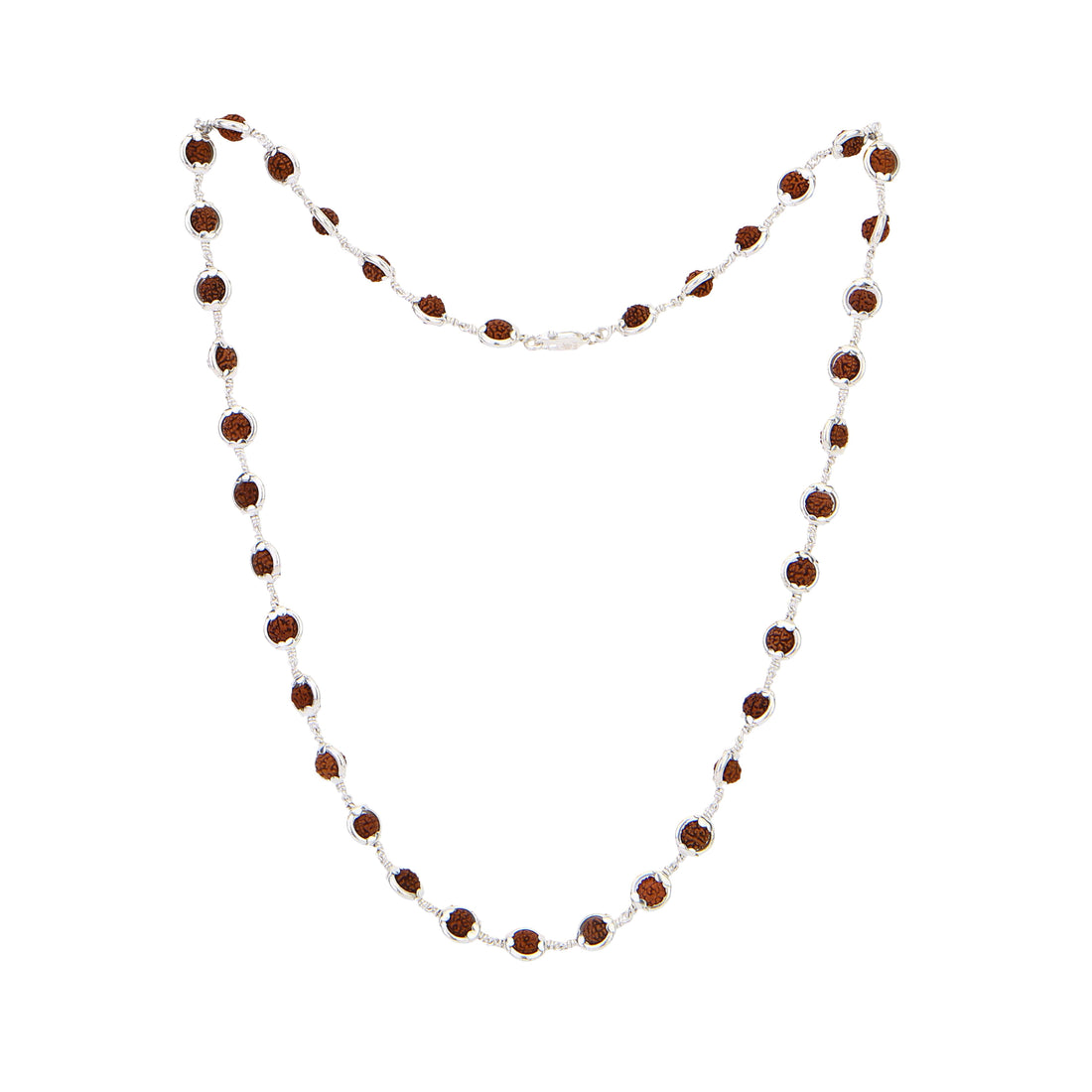 Rudraksha Capping Silver Mala