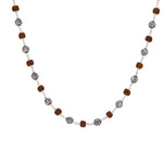 Rudraksha With Jay Shree Ram Beads Silver Mala