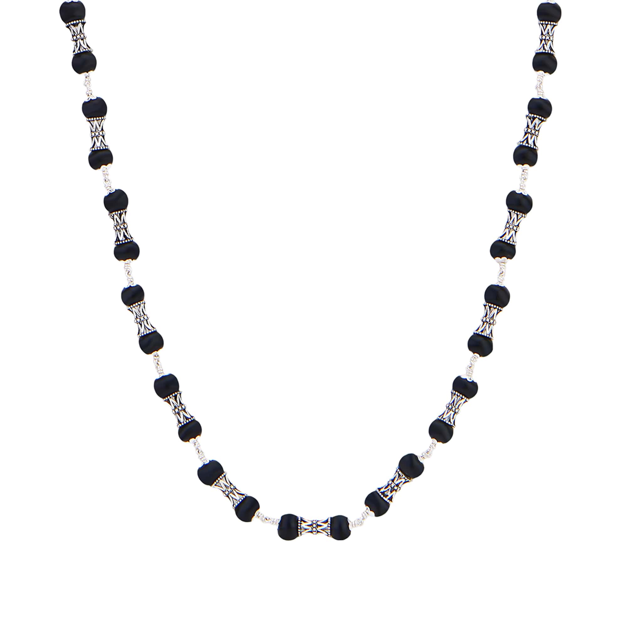 Karungali Silver Mala (Damru Beads)