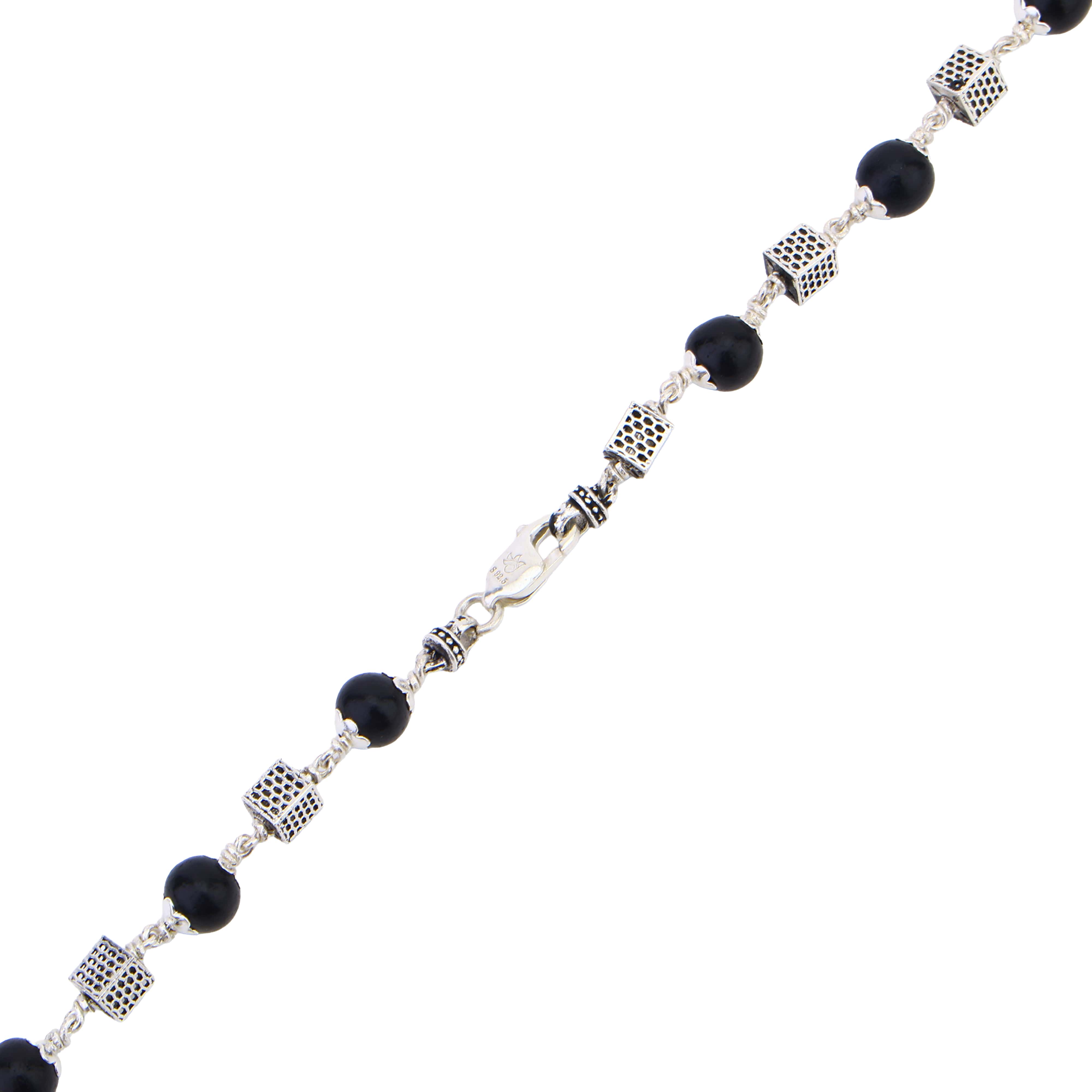 Karungali Silver Mala (Square Beads)