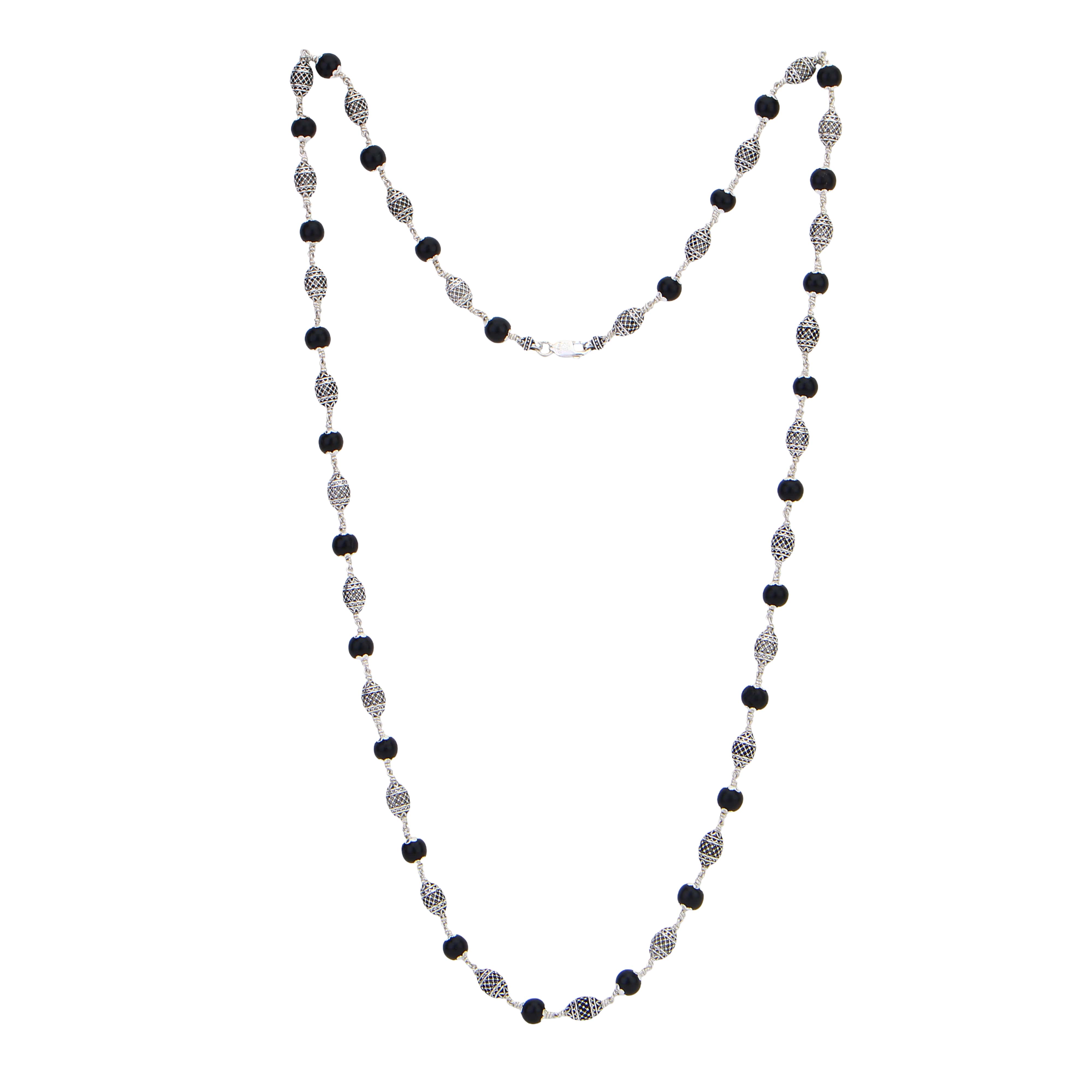 Karungali Silver Mala (Dome Beads)