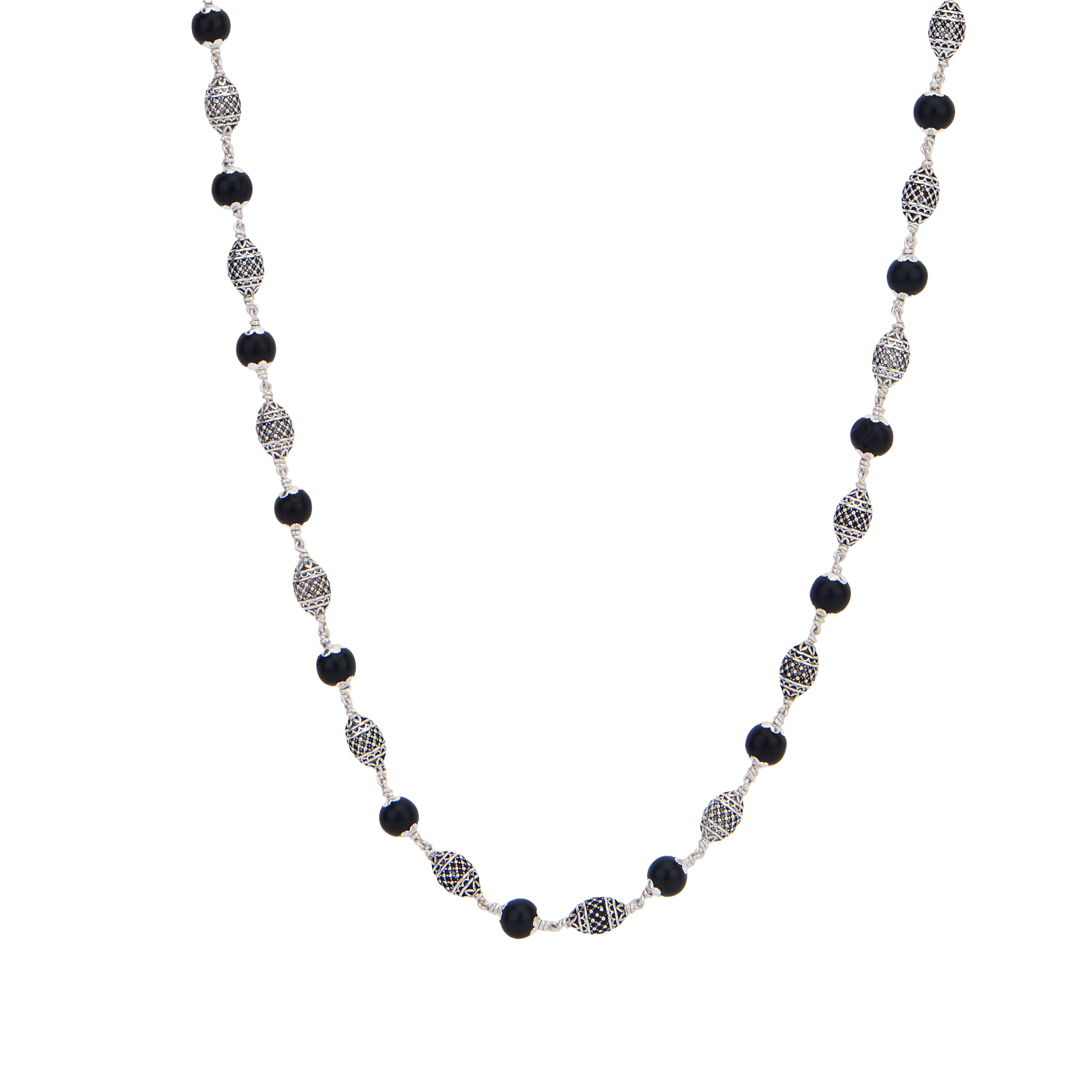 Karungali Silver Mala (Dome Beads)