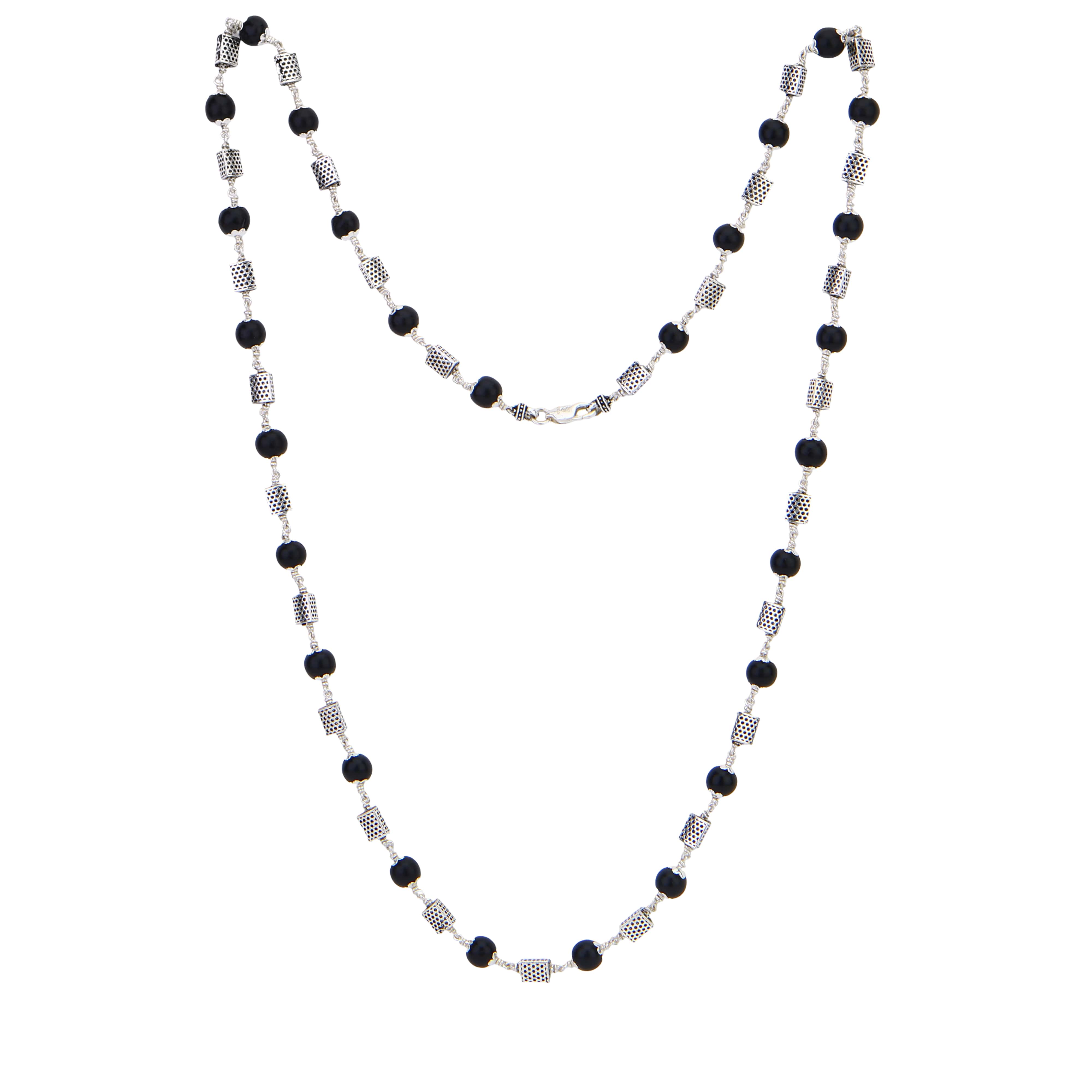 Karungali Silver Mala (Triangle Beads)