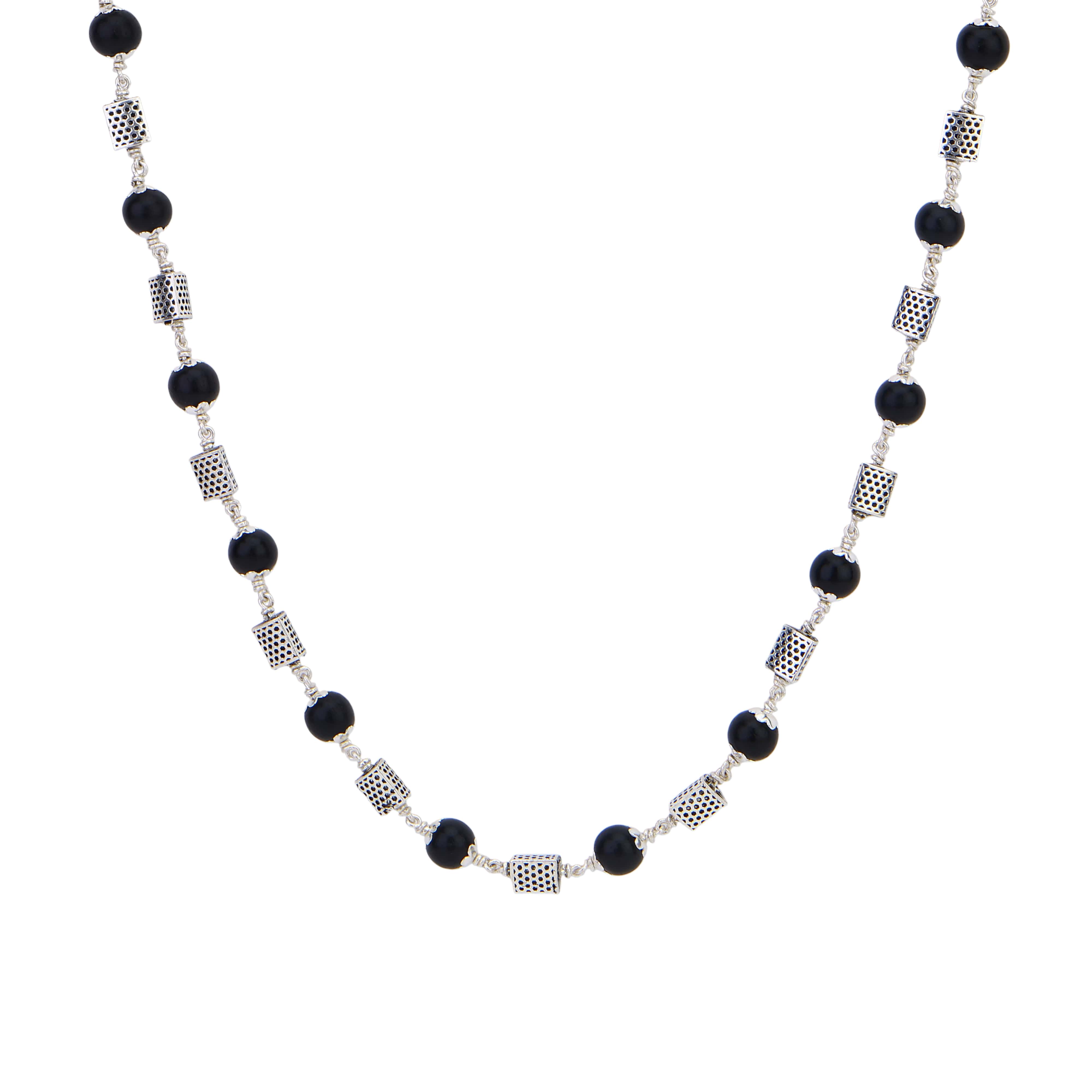 Karungali Silver Mala (Triangle Beads)