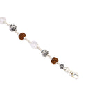Rudraksha with Sphatik Diamond Cut and Om Silver Beads Bracelet
