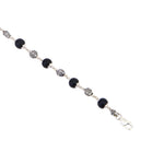 Karungali with Hollow Circular Silver Bracelet