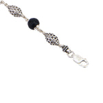 Karungali with Hollow Oval Silver Bracelet