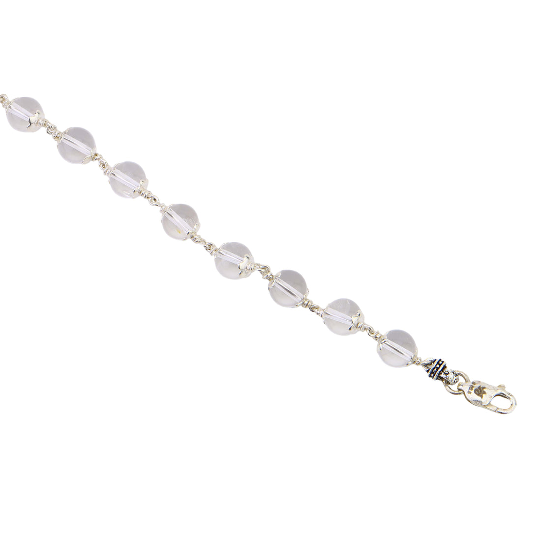 Sphatik Bead Silver Bracelet