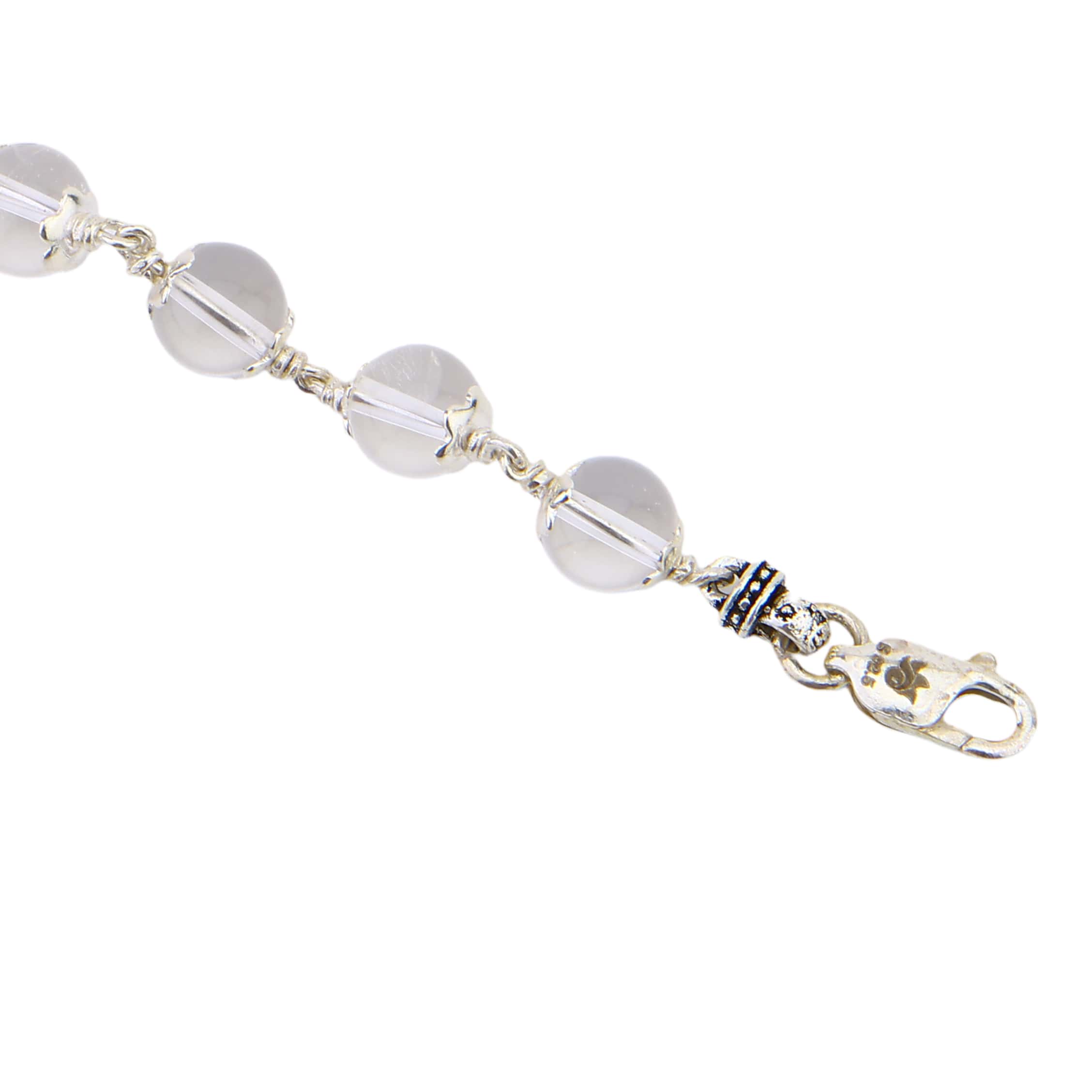 Sphatik Bead Silver Bracelet