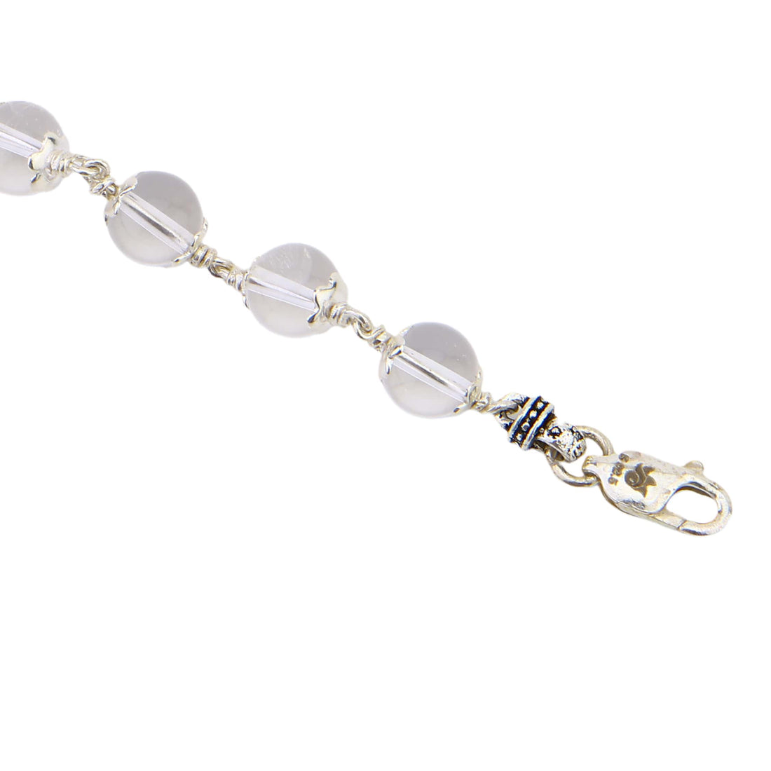 Sphatik Bead Silver Bracelet