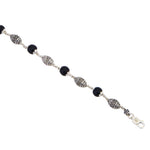 Karungali with Cylindrical Silver Bracelet