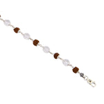 Rudraksha with Sphatik Diamond Cut Beads Silver Bracelet